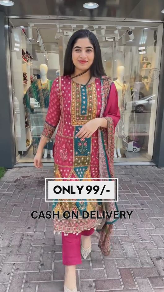 Beautiful Masine Mirror Work Salwar Suit With Digital Print