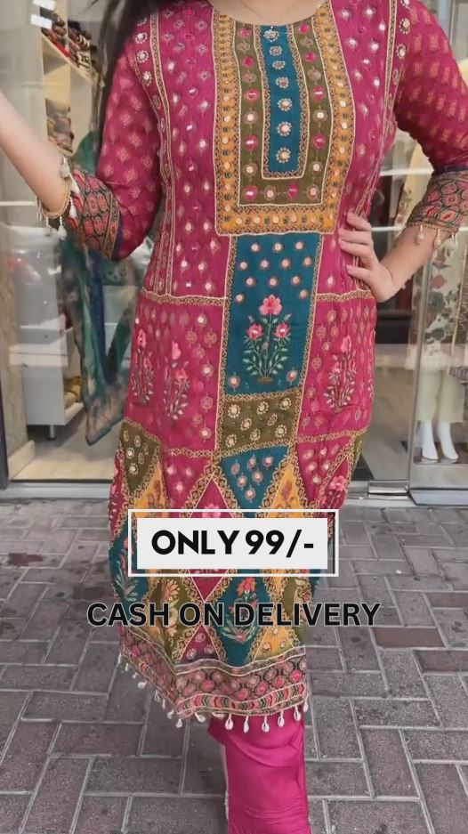 Beautiful Masine Mirror Work Salwar Suit With Digital Print